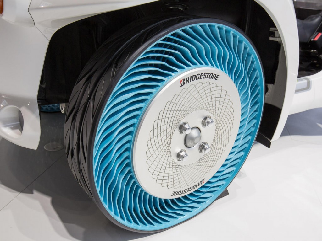 Bridgestone's Air Free concept tire at the 2014 Paris Motor Show.